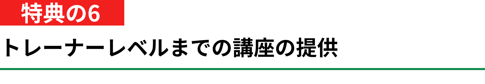 特典のその6のトレーナーレベルまでの講座の提供
